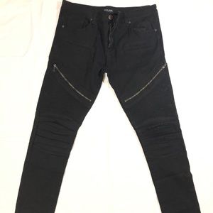 Black Moto Biker Jeans